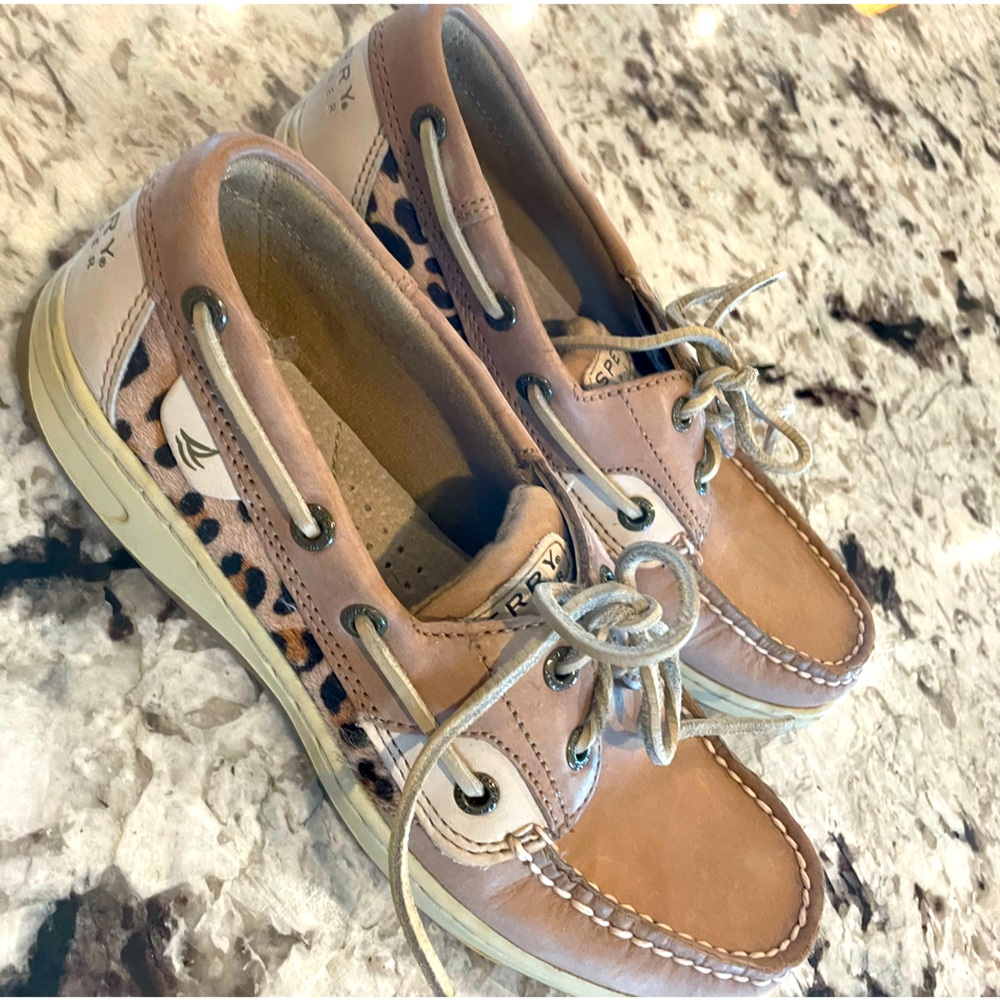 Sperry Top-Sider Slip Resistant 4-Eye Womens Leather Slip On Boat Shoe Size 7.5